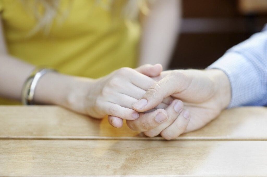 holding hands