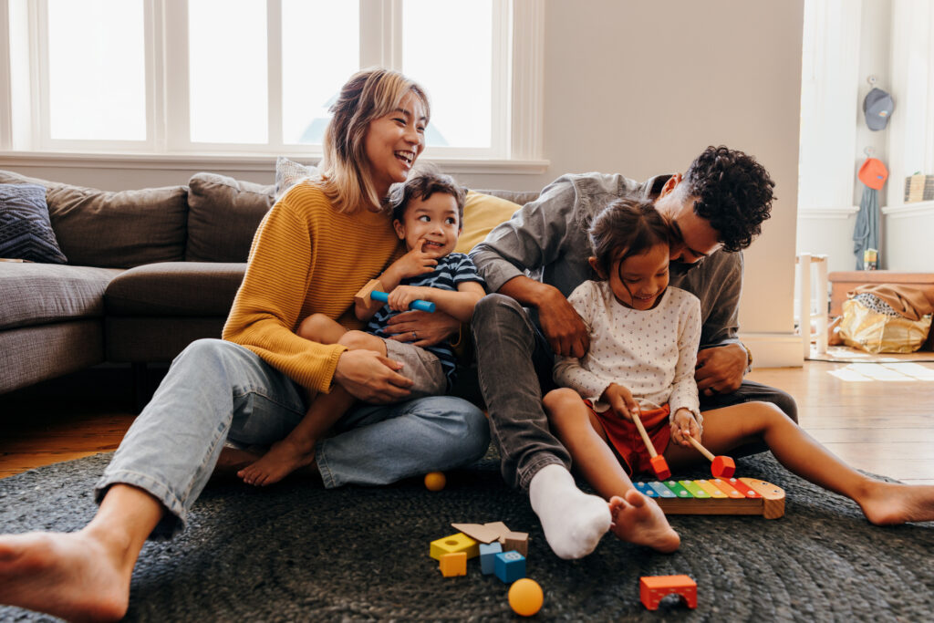 family playing