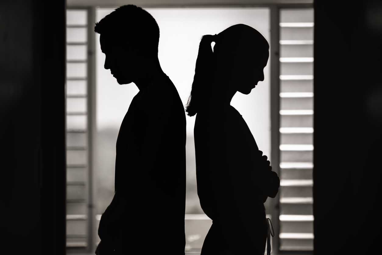 couple facing away from eachother