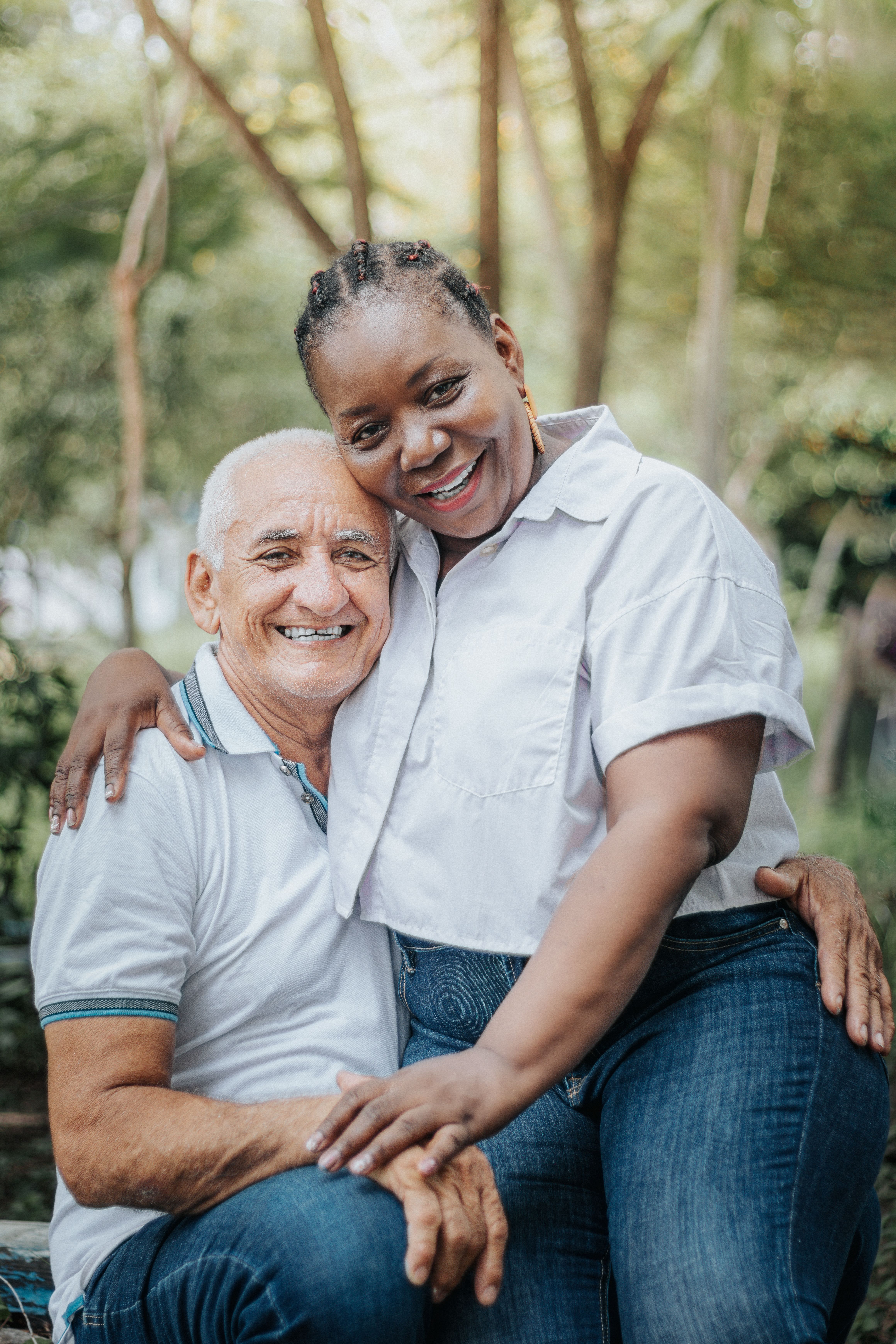 Older couple loving one another