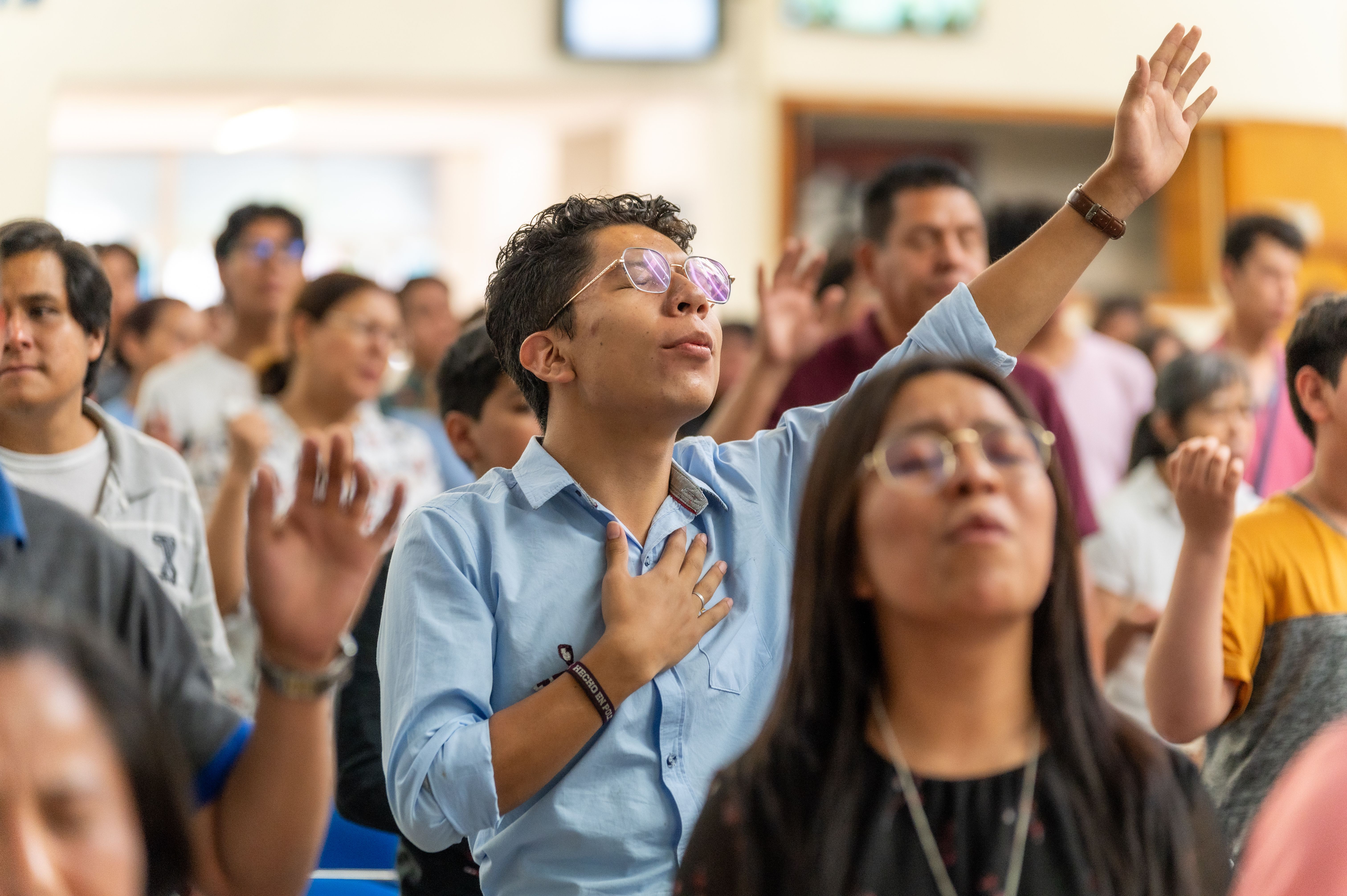 People praising in Church