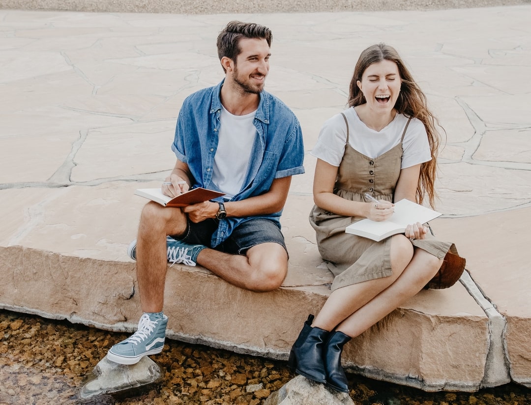 Couple sitting on a bench